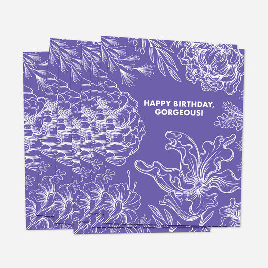 Set of 8 "Happy Birthday Gorgeous" Greeting Cards