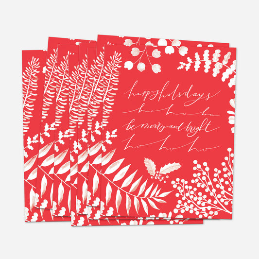 Set of 8 "Happy Holidays" Greeting Cards