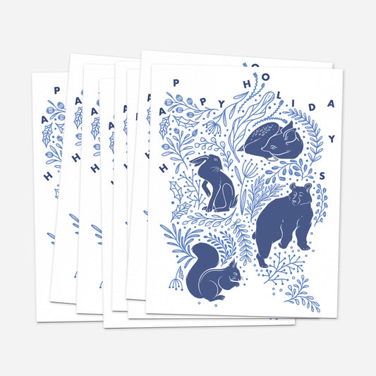 Set of 8 "Winter Animals" Greeting Cards
