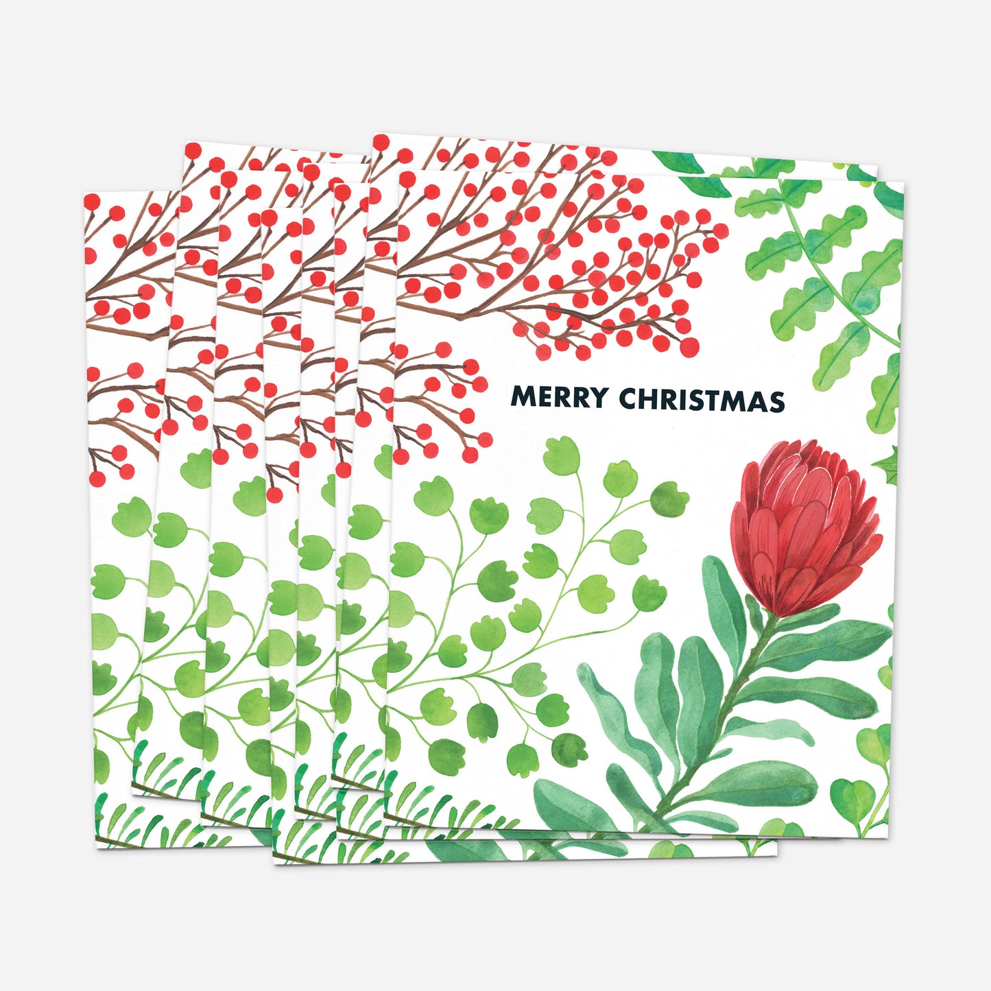Set of 8 "Merry Christmas" Greeting Cards