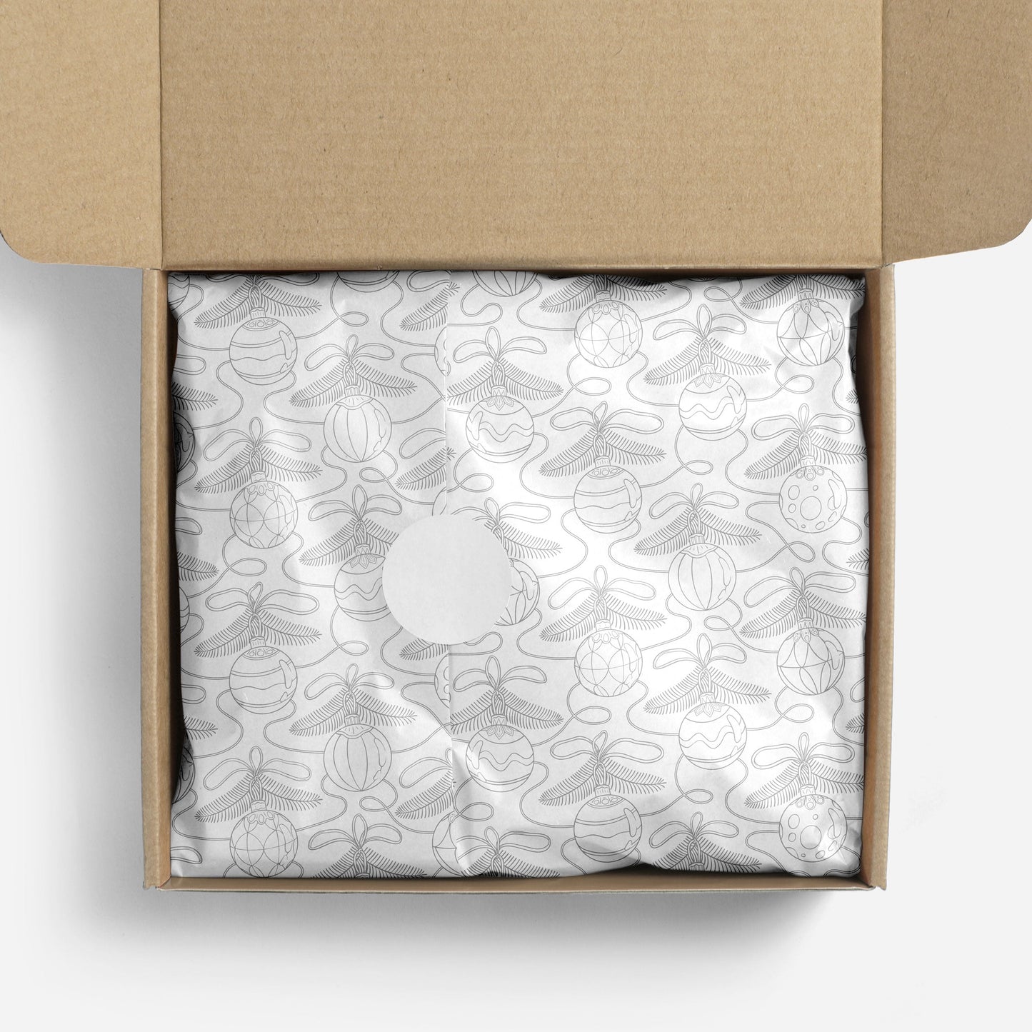 "Silver Christmas Ornaments" Tissue Paper