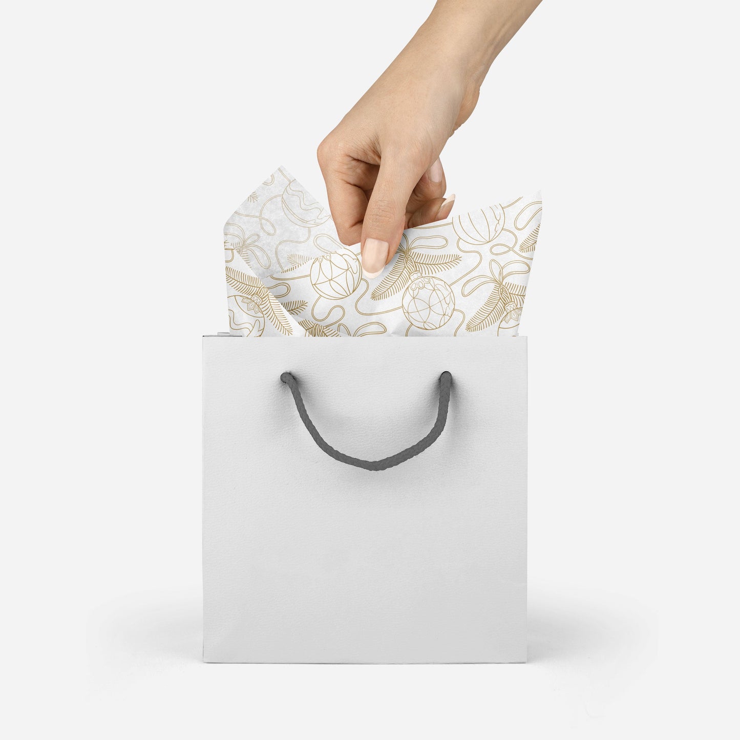 "Silver Christmas Ornaments" Tissue Paper