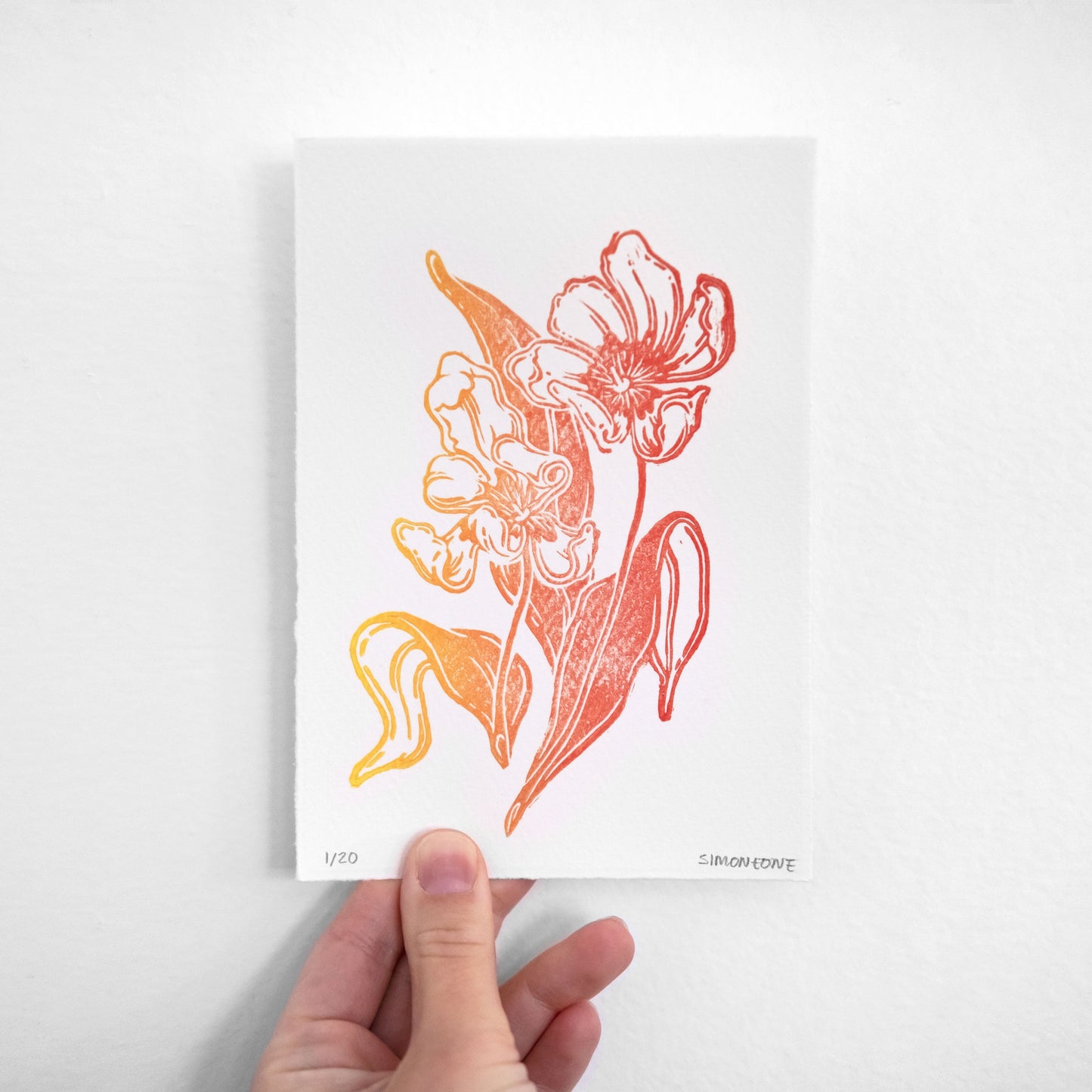 "Tulips" Linocut Print