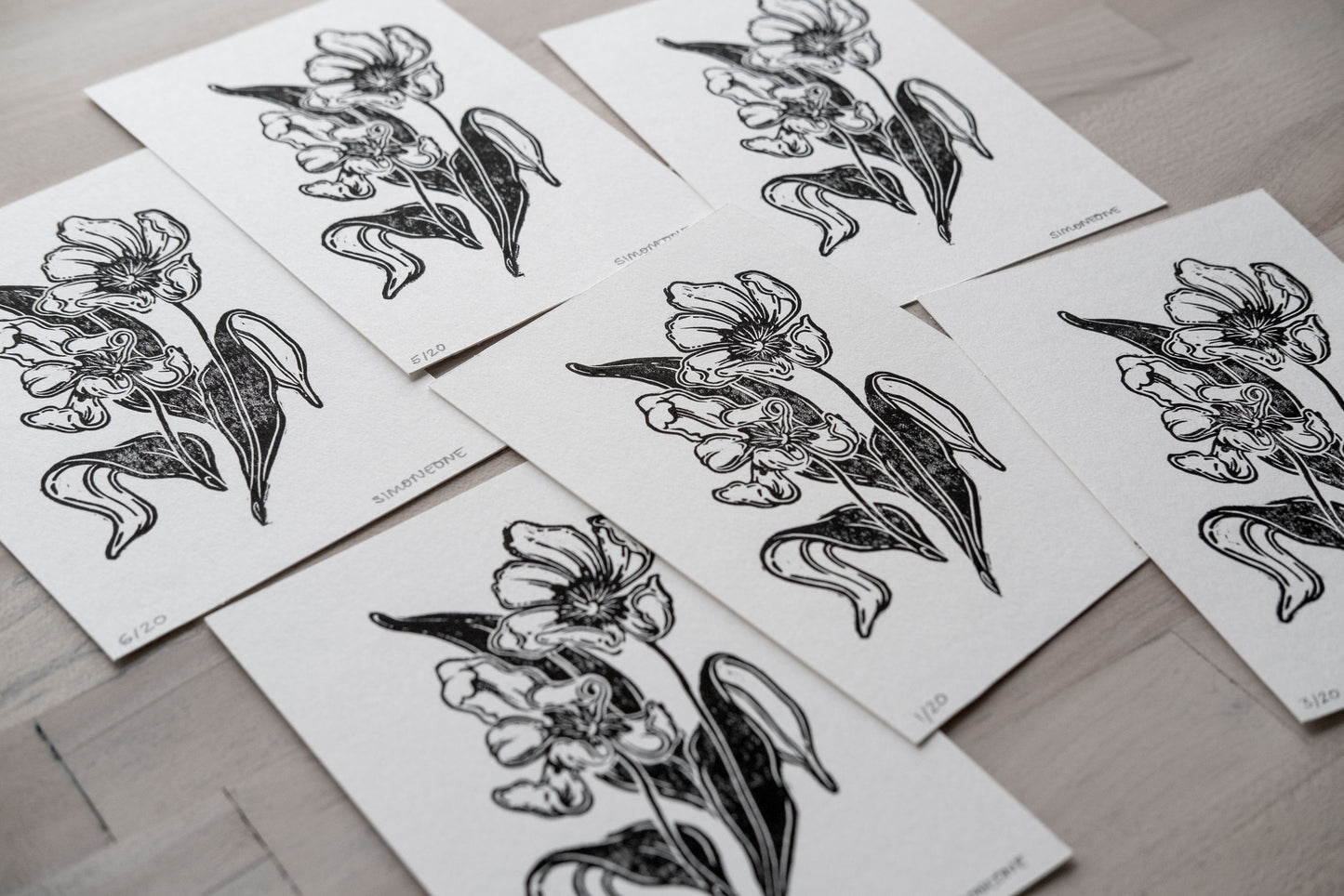 "Tulips" Linocut Print