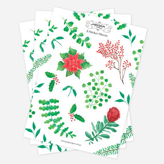 Winter Greenery Sticker Sheets
