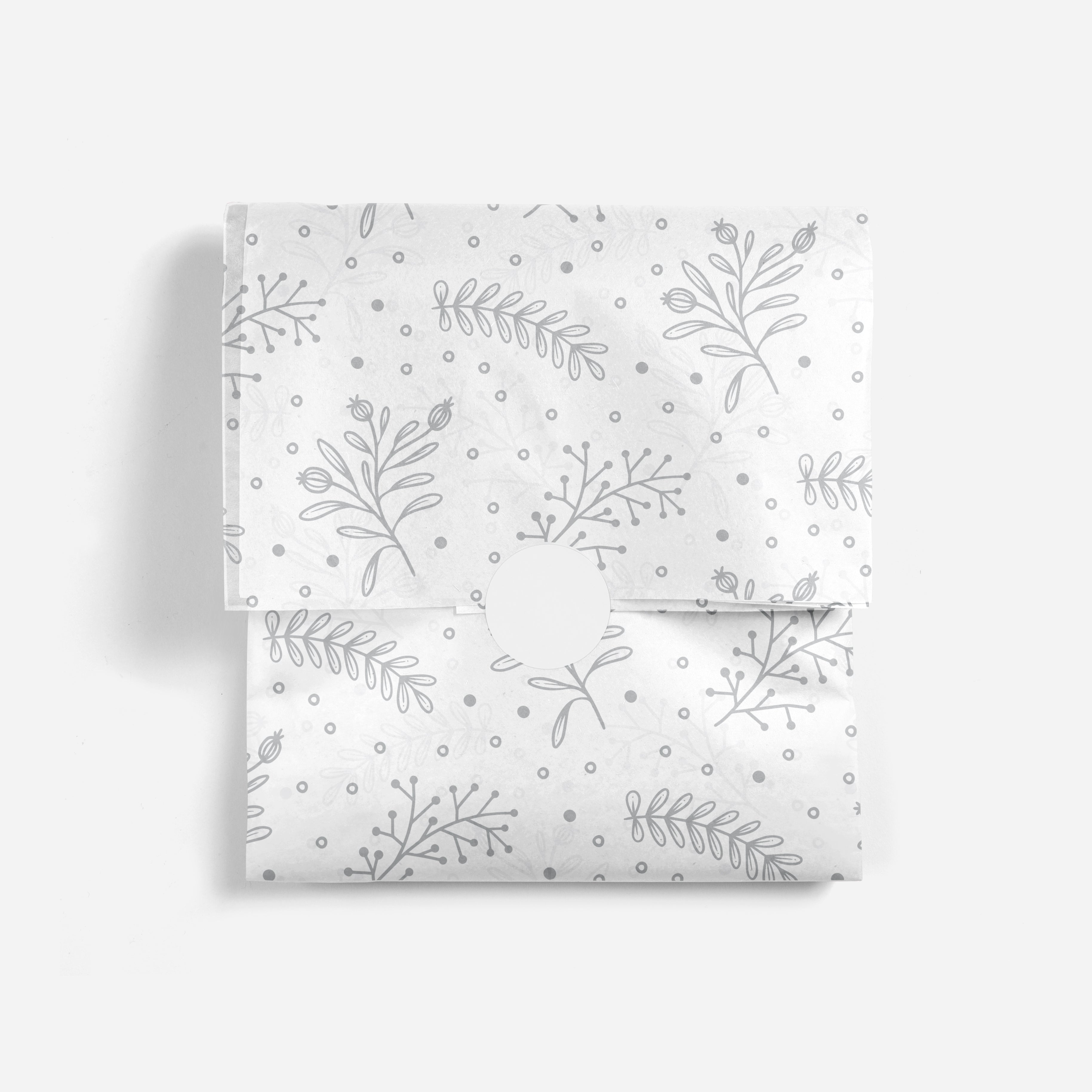 Tissue Paper, Wildflowers Black and White