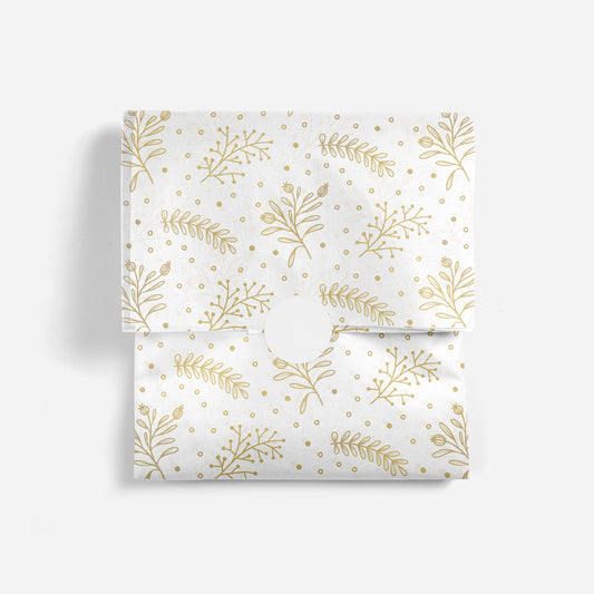 "Golden Winter Florals" Tissue Paper