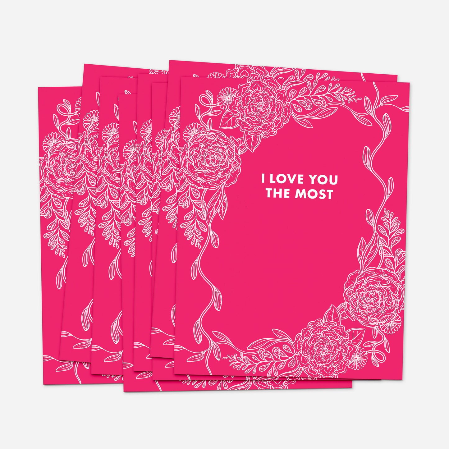 Set of 8 "I Love You The Most" Greeting Cards