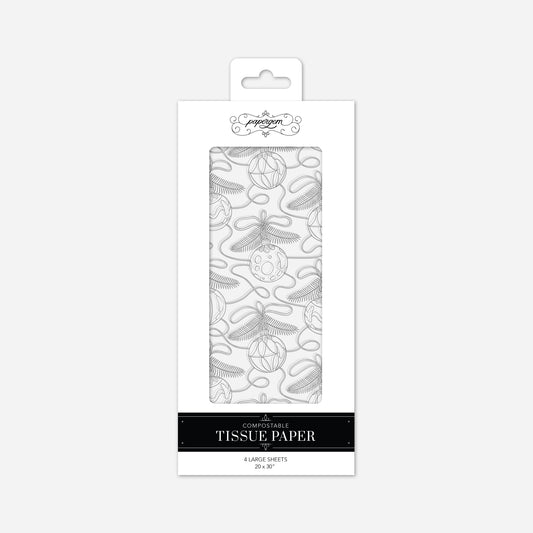 Silver Christmas Ornaments Tissue Paper