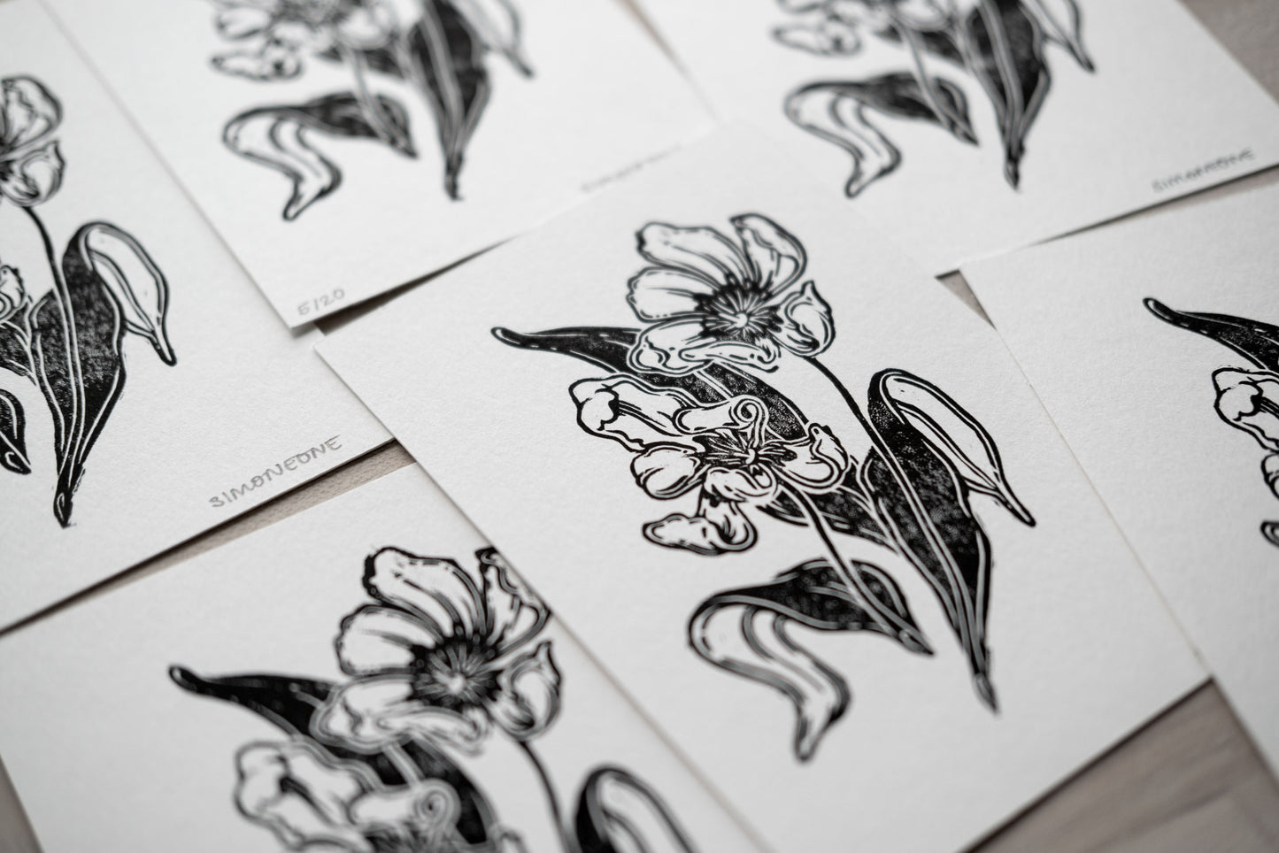 "Tulips" Linocut Print