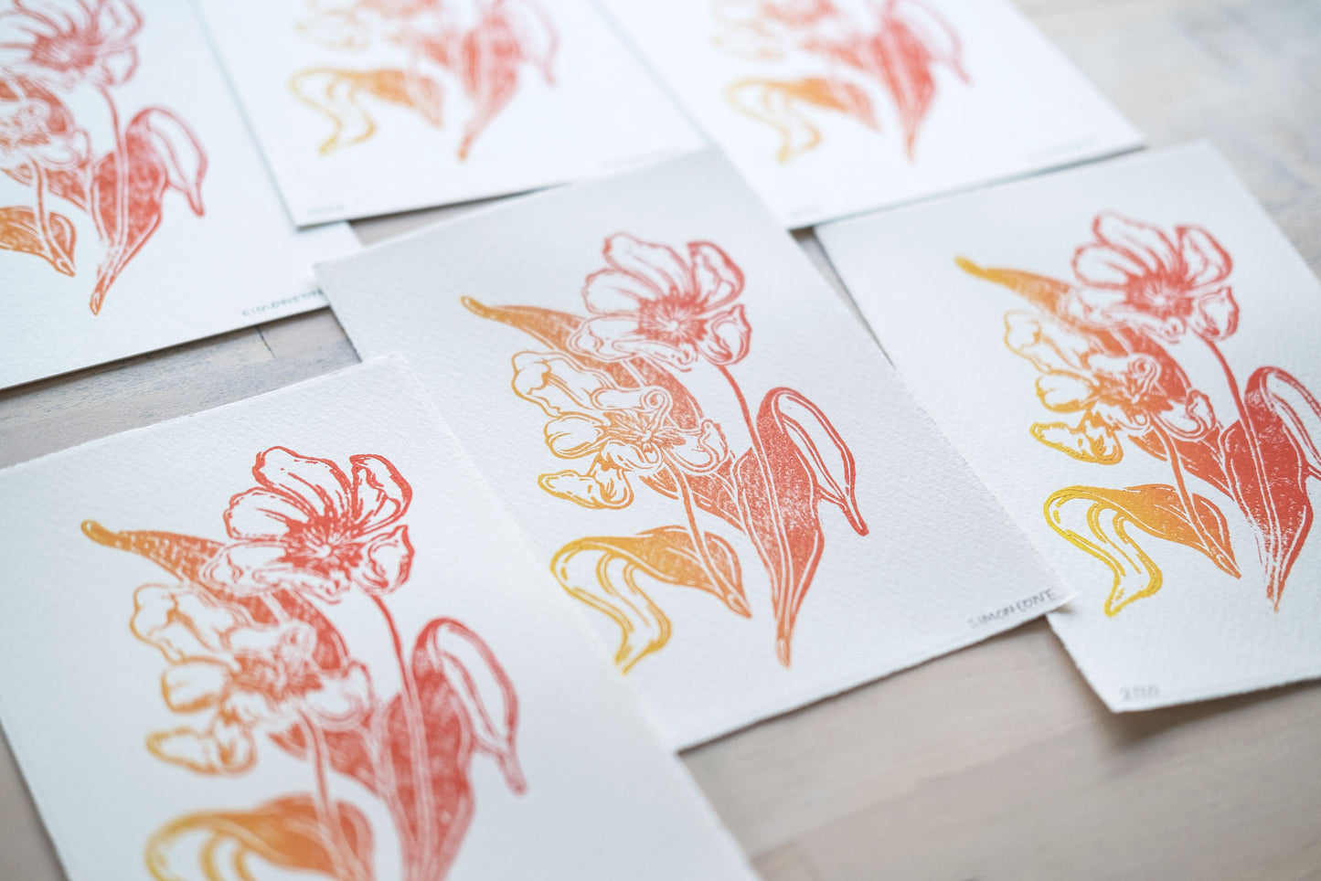 "Tulips" Linocut Print