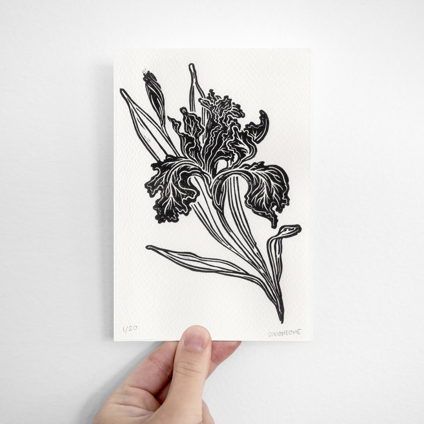 "Iris" Gradient Linocut Print