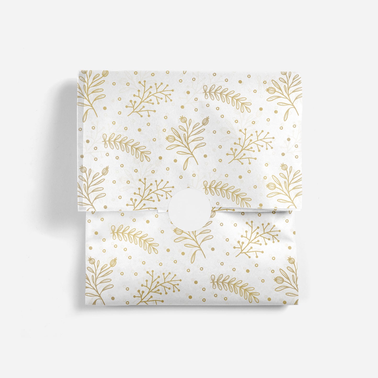 Gold Marbled White Floral Wrapping Paper - 20 Sheets
